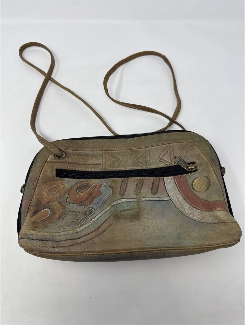 Anushka Hand Painted Genuine Leather Cross Body Purse